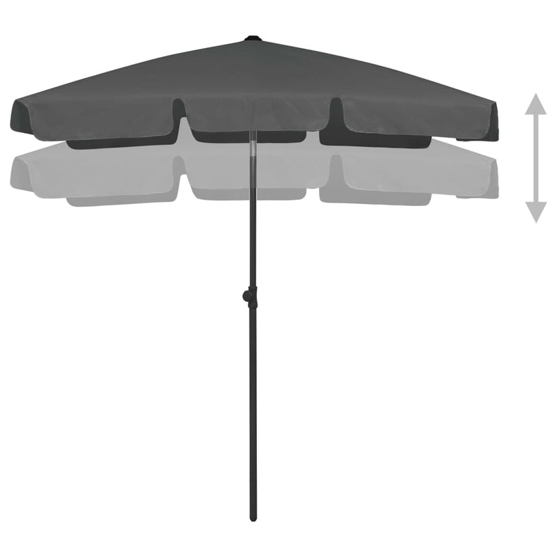 Beach Parasol Anthracite 180x120 cm