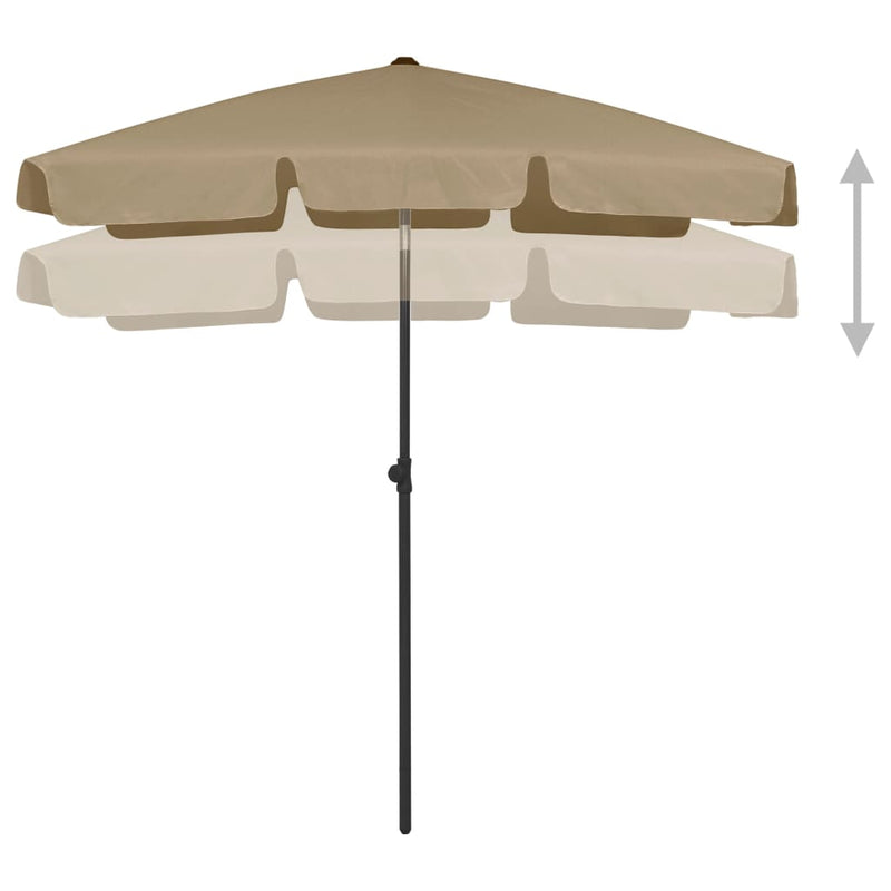 Beach Parasol Taupe 180x120 cm