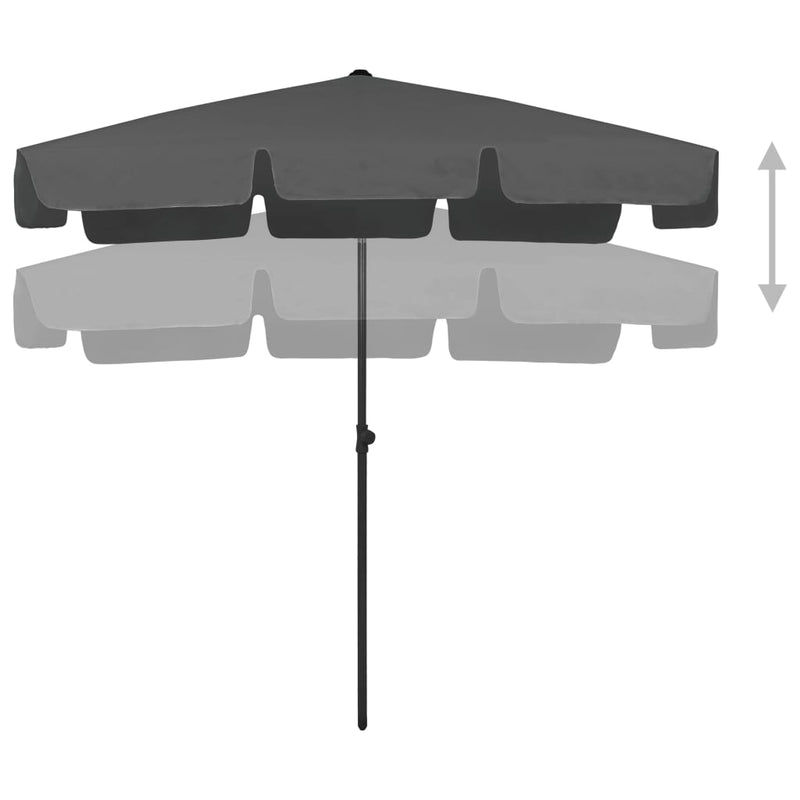 Beach Parasol Anthracite 200x125 cm