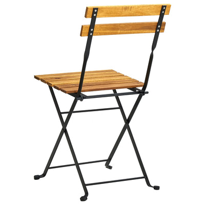 Folding Bistro Chair 4 pcs Solid Acacia Wood