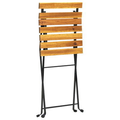 Folding Bistro Chair 4 pcs Solid Acacia Wood