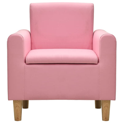 Children Sofa Pink Faux Leather