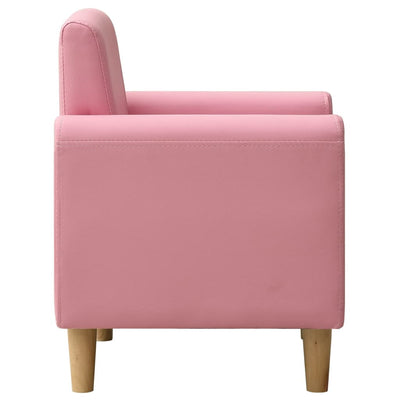 Children Sofa Pink Faux Leather