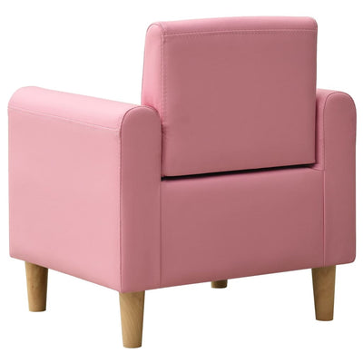 Children Sofa Pink Faux Leather