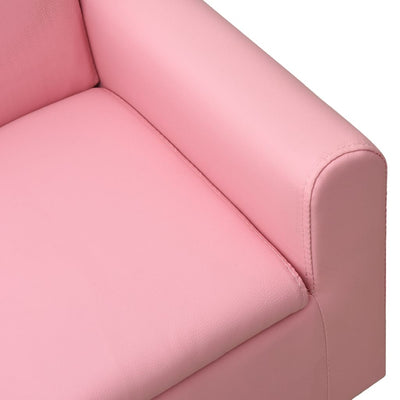 Children Sofa Pink Faux Leather