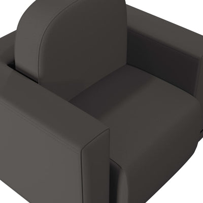 2-in-1 Children Sofa Black Faux Leather