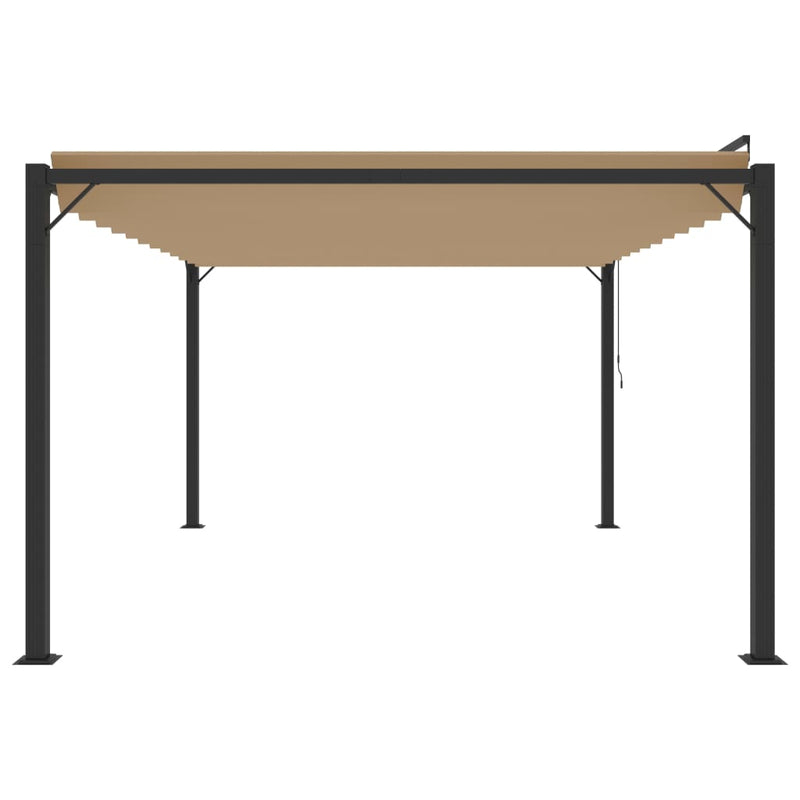 Gazebo with Louvered Roof 3x4 m Taupe Fabric and Aluminium