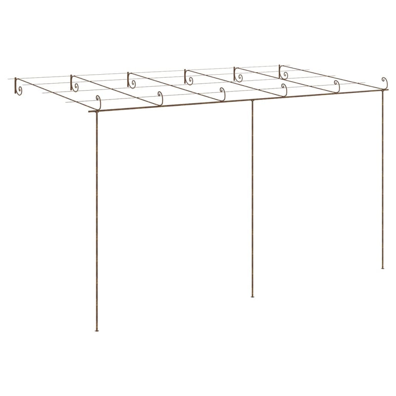 Garden Pergola Antique Brown 6x3x2.5 m Iron