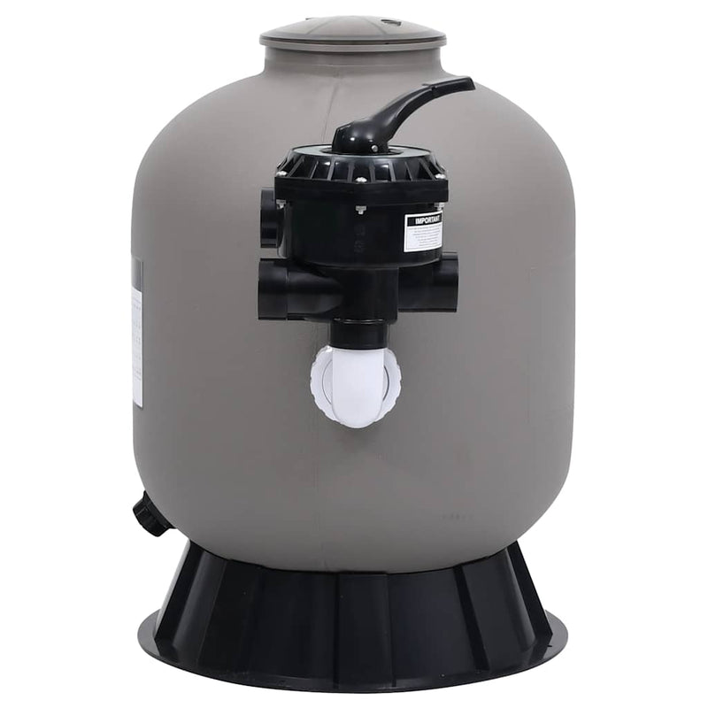 Pool Sand Filter with Side Mount 6-Way Valve Grey