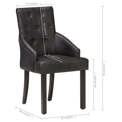 Dining Chairs 4 pcs Black Real Goat Leather