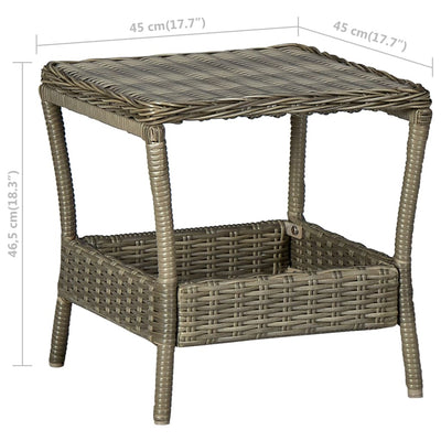 Garden Table Brown 45x45x46.5 cm Poly Rattan