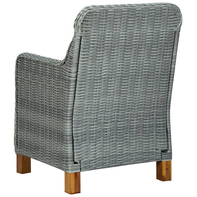 Garden Chairs with Cushions 2 pcs Poly Rattan Light Grey