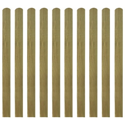 Impregnated Fence Slats 10 pcs Wood 120 cm