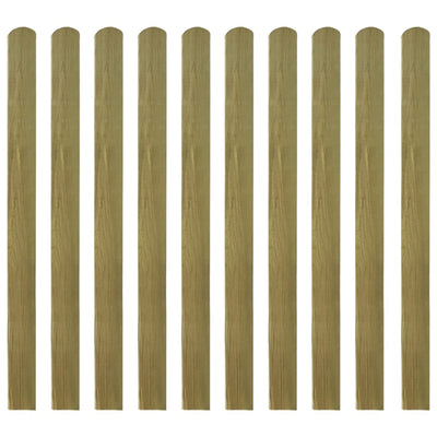 Impregnated Fence Slats 10 pcs Wood 120 cm