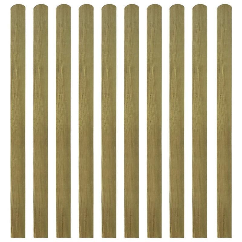 Impregnated Fence Slats 10 pcs Wood 140 cm