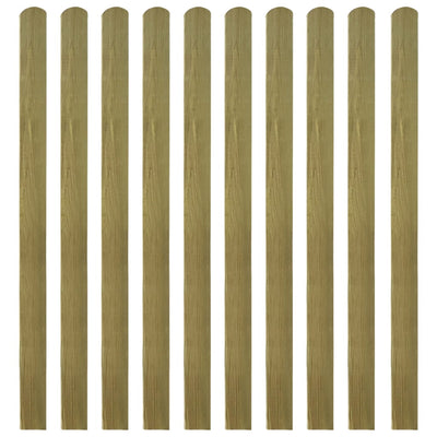 Impregnated Fence Slats 10 pcs Wood 140 cm