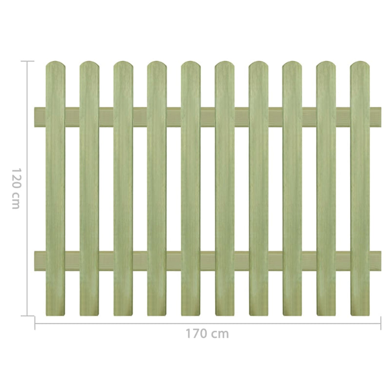 Picket Fence Impregnated Pinewood 170x120 cm 6/9 cm