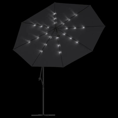 Cantilever Garden Parasol with LED Lights Black 350 cm
