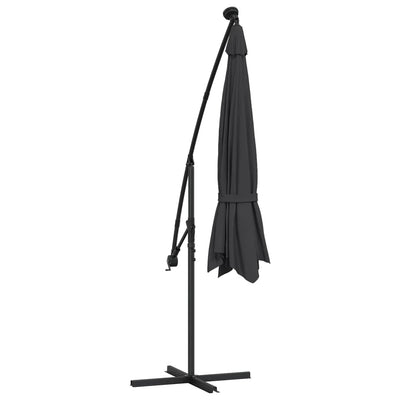 Cantilever Garden Parasol with LED Lights Black 350 cm