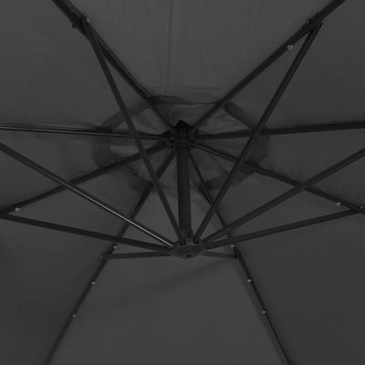 Cantilever Garden Parasol with LED Lights Black 350 cm