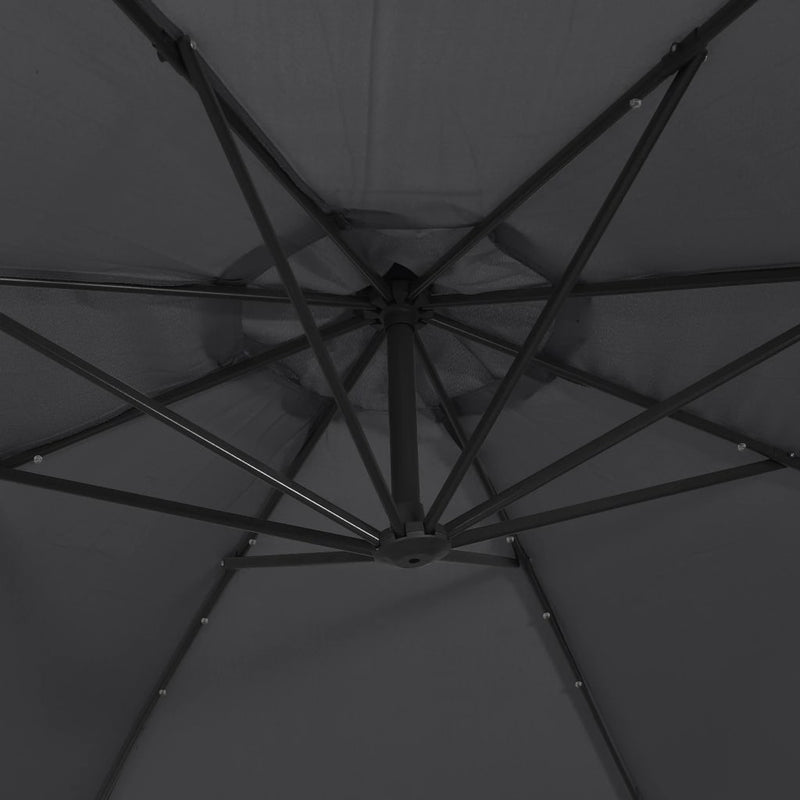 Cantilever Garden Parasol with LED Lights Black 350 cm