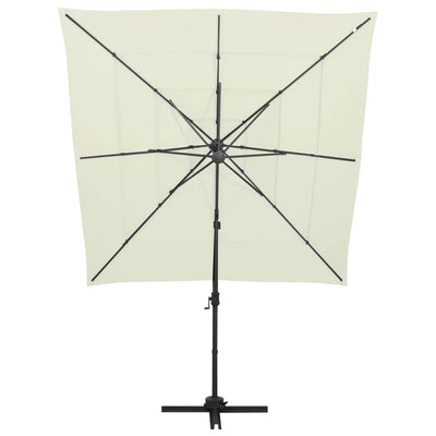 4-Tier Garden Parasol with Aluminium Pole Sand 250x250 cm