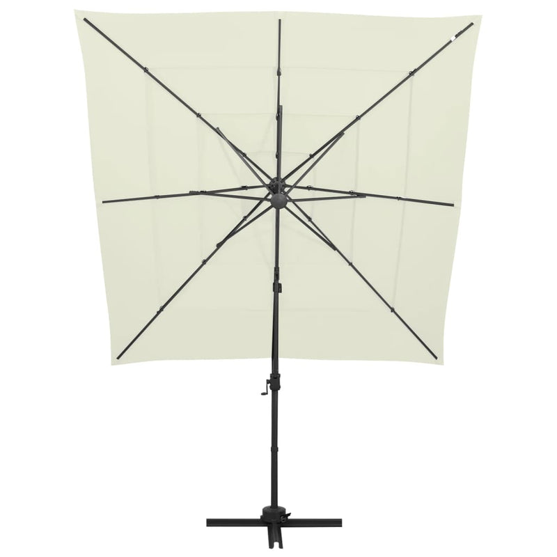 4-Tier Garden Parasol with Aluminium Pole Sand 250x250 cm