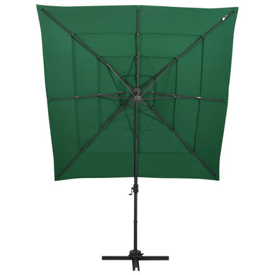 4-Tier Garden Parasol with Aluminium Pole Green 250x250 cm