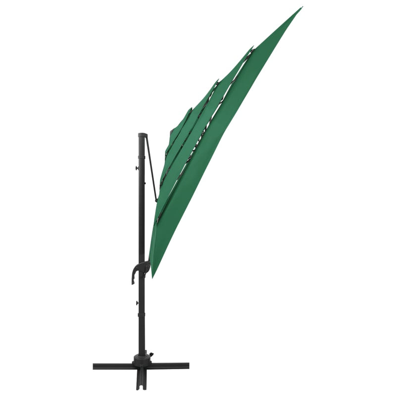 4-Tier Garden Parasol with Aluminium Pole Green 250x250 cm