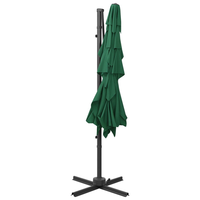 4-Tier Garden Parasol with Aluminium Pole Green 250x250 cm