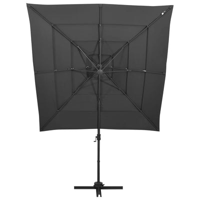 4-Tier Garden Parasol with Aluminium Pole Anthracite 250x250 cm