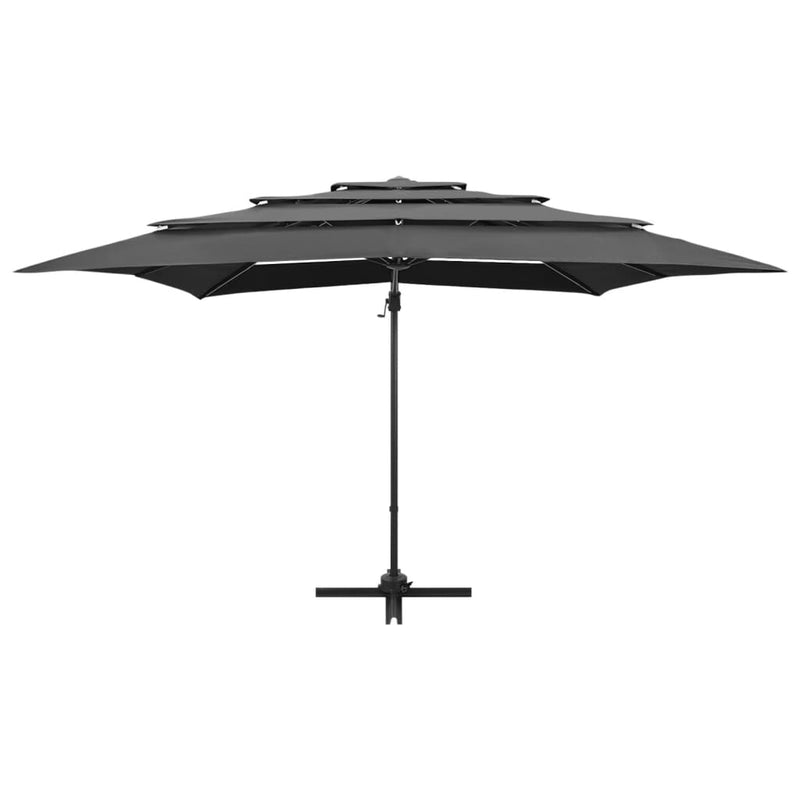 4-Tier Garden Parasol with Aluminium Pole Anthracite 250x250 cm