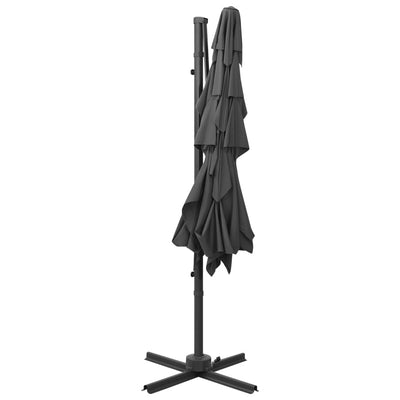 4-Tier Garden Parasol with Aluminium Pole Anthracite 250x250 cm