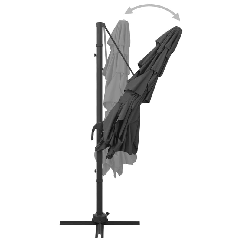 4-Tier Garden Parasol with Aluminium Pole Anthracite 250x250 cm