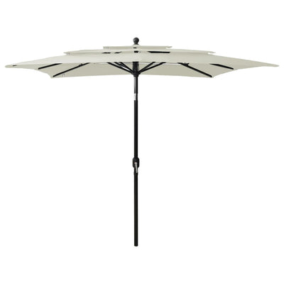 3-Tier Garden Parasol with Aluminium Pole Sand 2.5x2.5 m