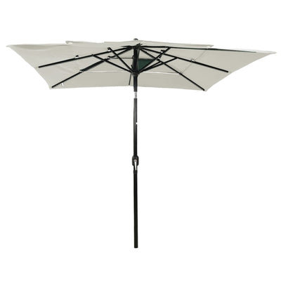 3-Tier Garden Parasol with Aluminium Pole Sand 2.5x2.5 m