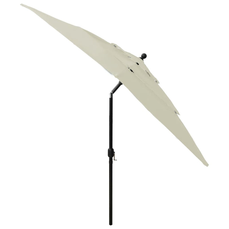 3-Tier Garden Parasol with Aluminium Pole Sand 2.5x2.5 m