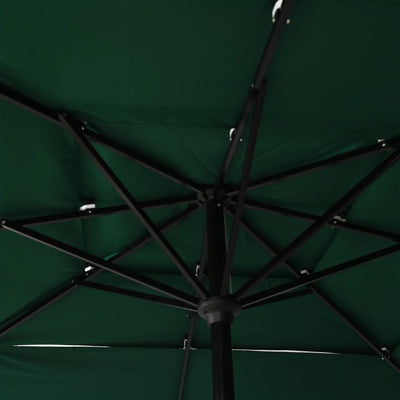 3-Tier Garden Parasol with Aluminium Pole Green 2.5x2.5 m