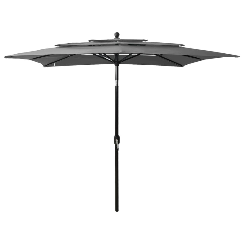 3-Tier Garden Parasol with Aluminium Pole Anthracite 2.5x2.5 m