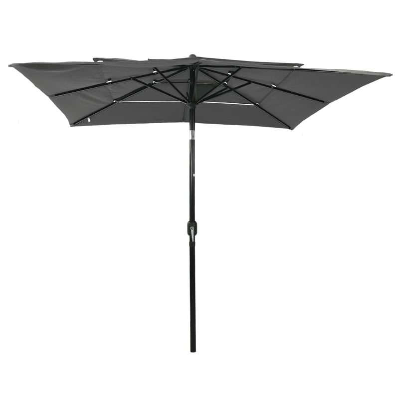 3-Tier Garden Parasol with Aluminium Pole Anthracite 2.5x2.5 m