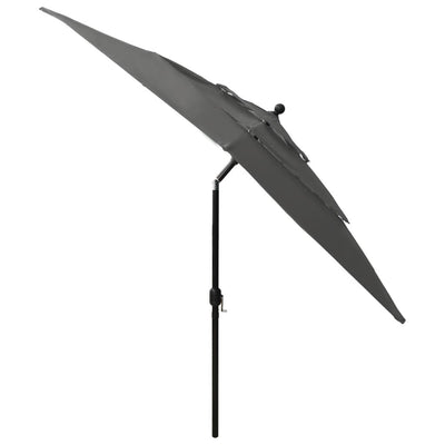 3-Tier Garden Parasol with Aluminium Pole Anthracite 2.5x2.5 m