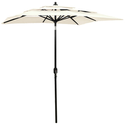 3-Tier Garden Parasol with Aluminium Pole Sand 2x2 m