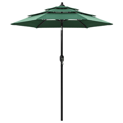 3-Tier Garden Parasol with Aluminium Pole Green 2 m