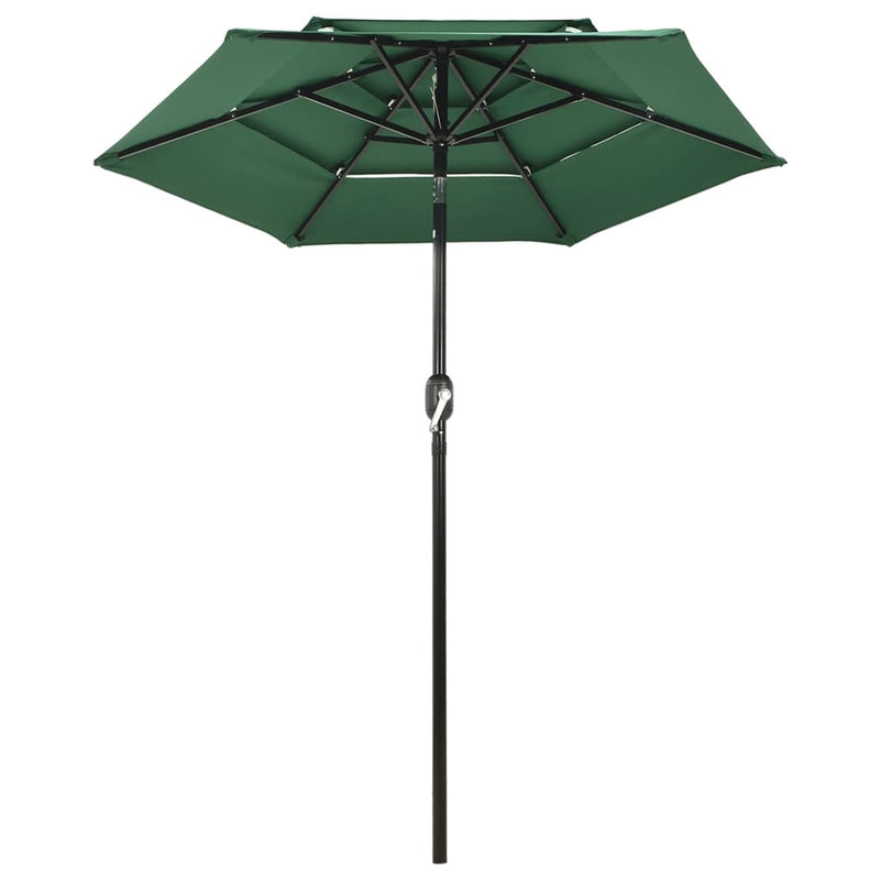 3-Tier Garden Parasol with Aluminium Pole Green 2 m