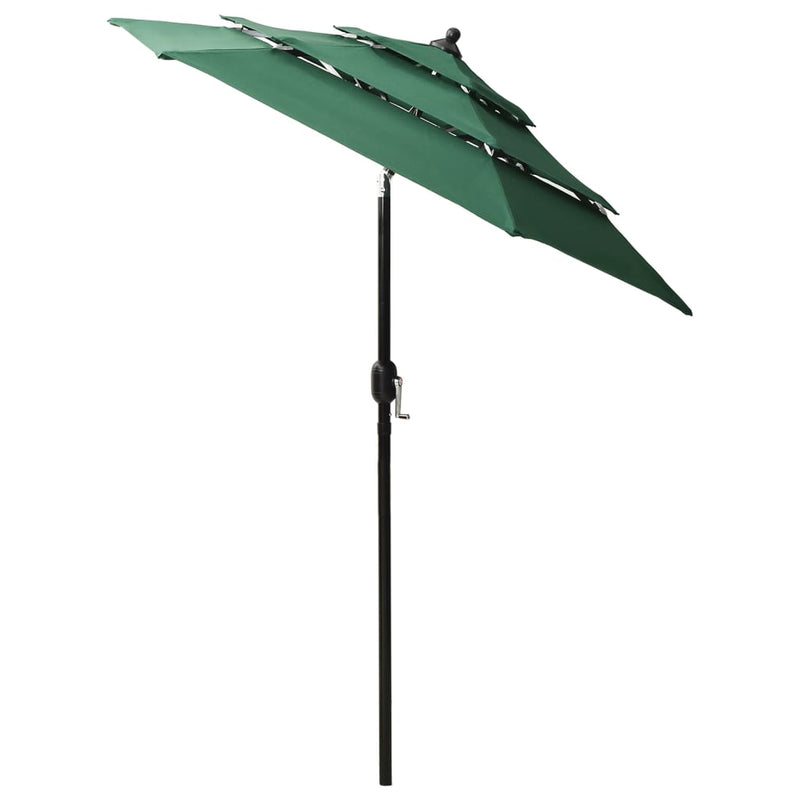 3-Tier Garden Parasol with Aluminium Pole Green 2 m