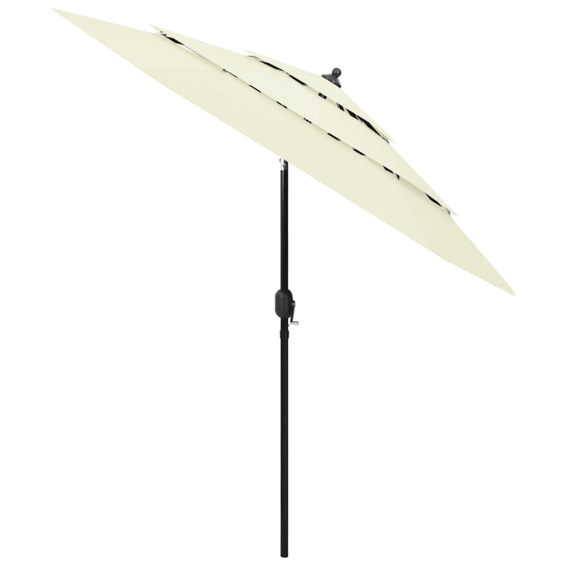 3-Tier Garden Parasol with Aluminium Pole Sand 2.5 m