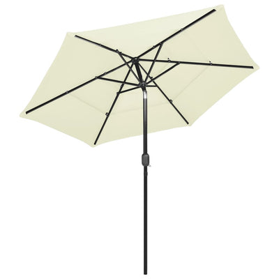 3-Tier Garden Parasol with Aluminium Pole Sand 2.5 m