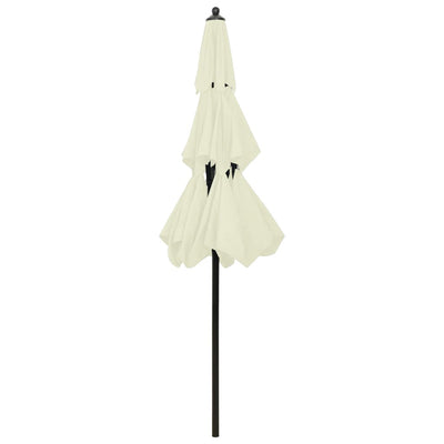 3-Tier Garden Parasol with Aluminium Pole Sand 2.5 m