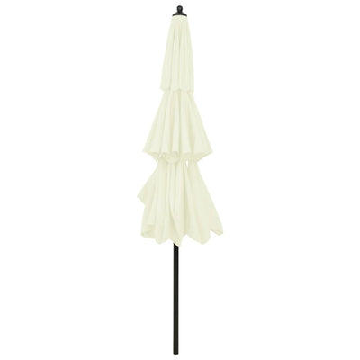 3-Tier Garden Parasol with Aluminium Pole Sand 3 m