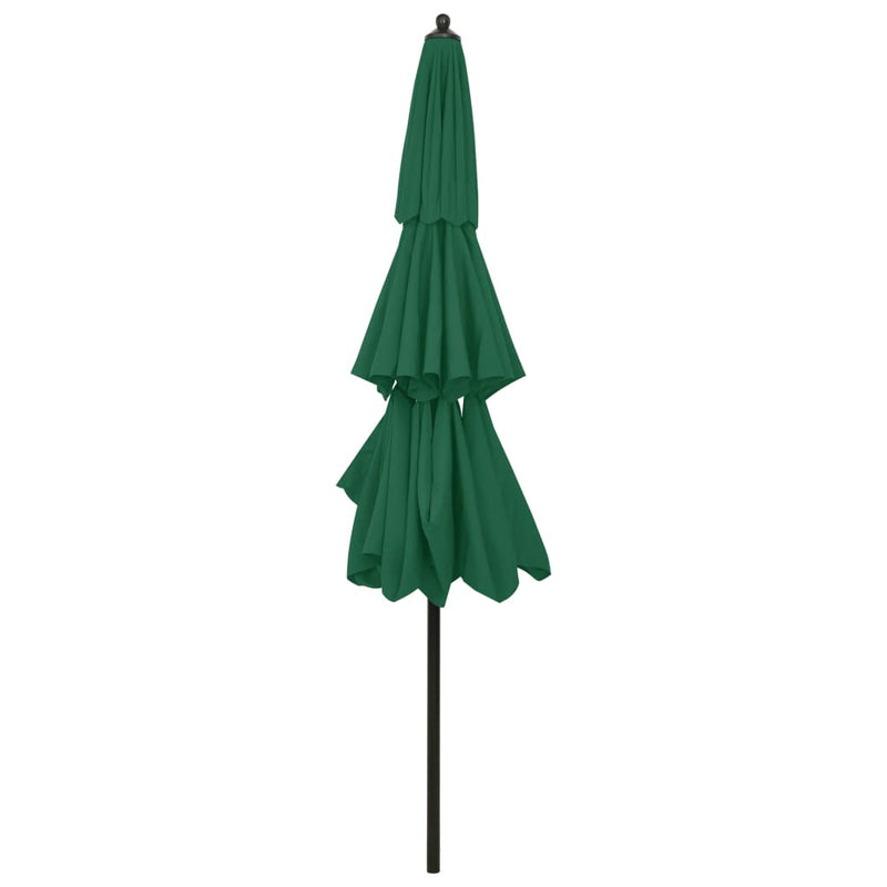 3-Tier Garden Parasol with Aluminium Pole Green 3 m